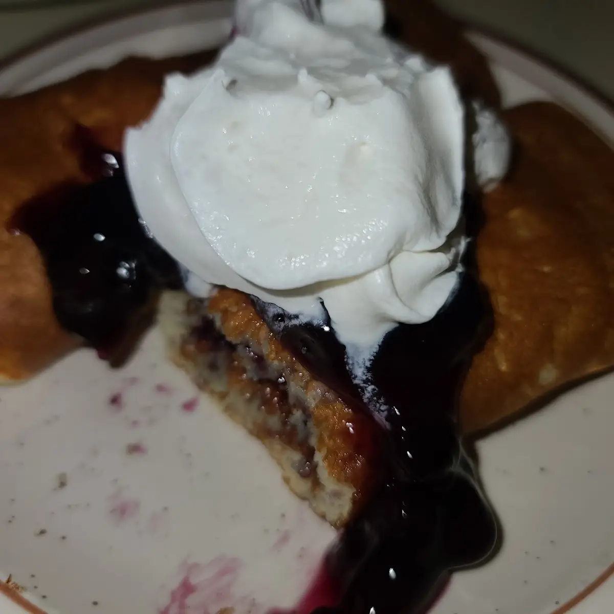 Blueberry Pancakes with Whipped Cream