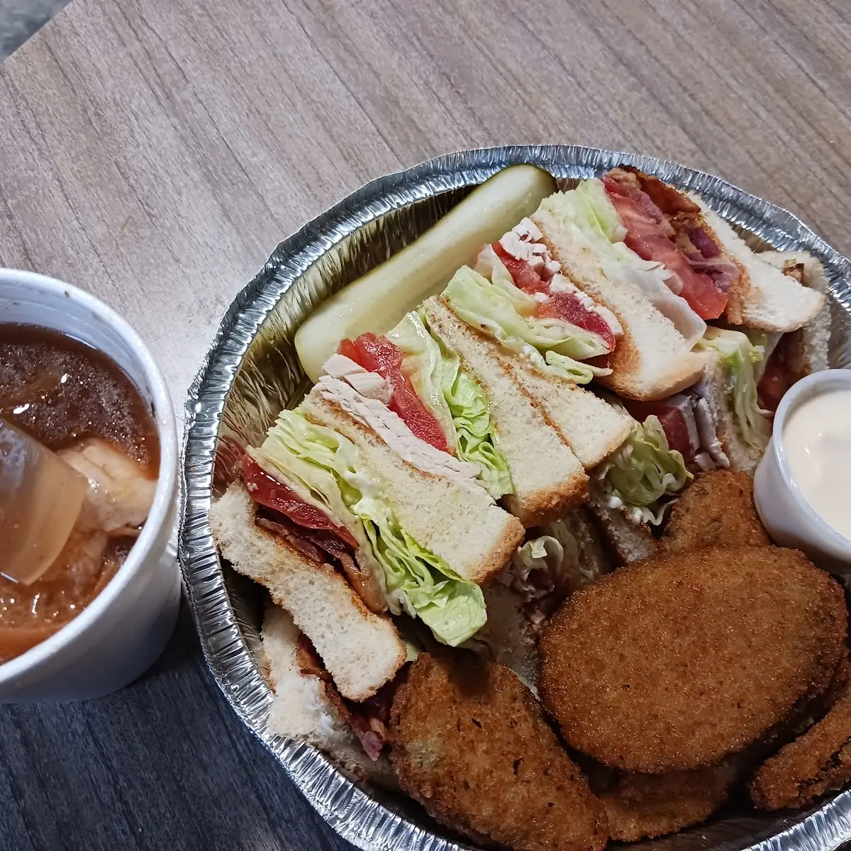 Turkey Club and Fried Zucchini