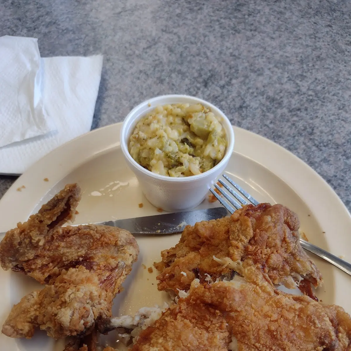 Fried Chicken & Broccoli N Cheese