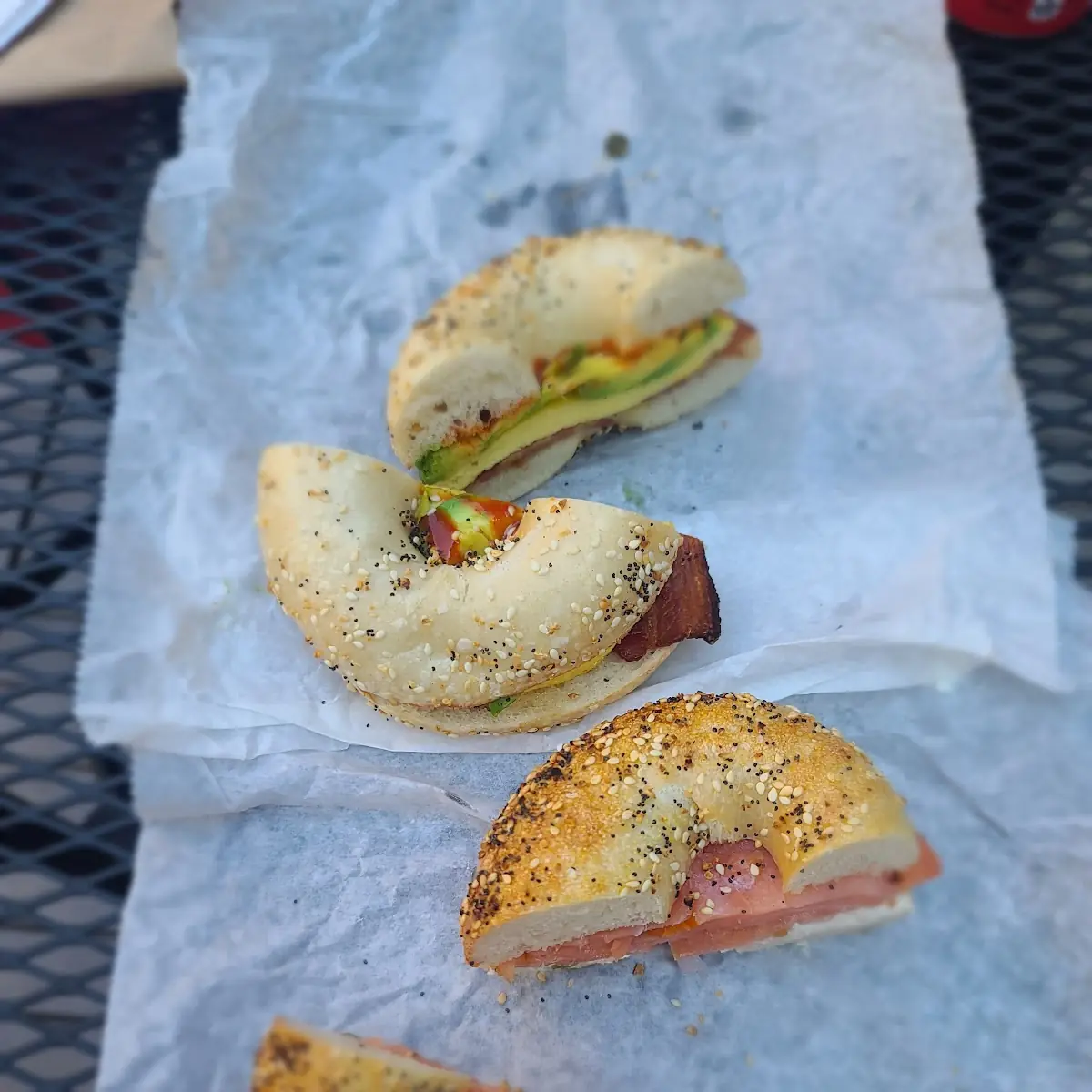 Avacado Bacon Egg and Cheese Bagels