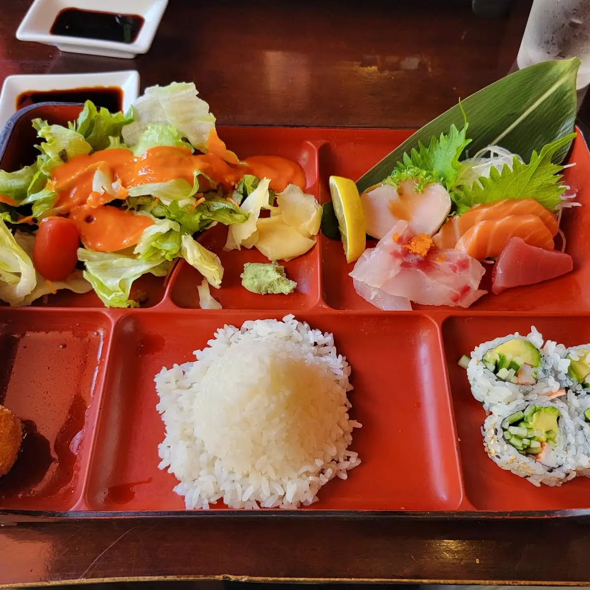 Bento Box with Sashimi Platter