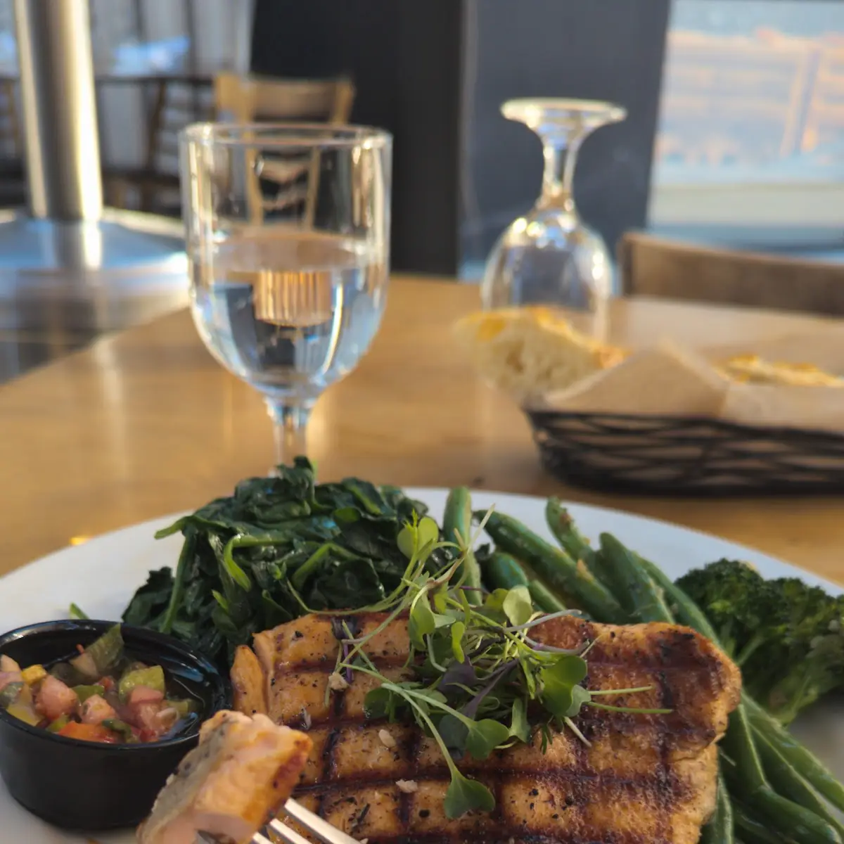 Salmon Sauteed Veggies Sauteed Spinach