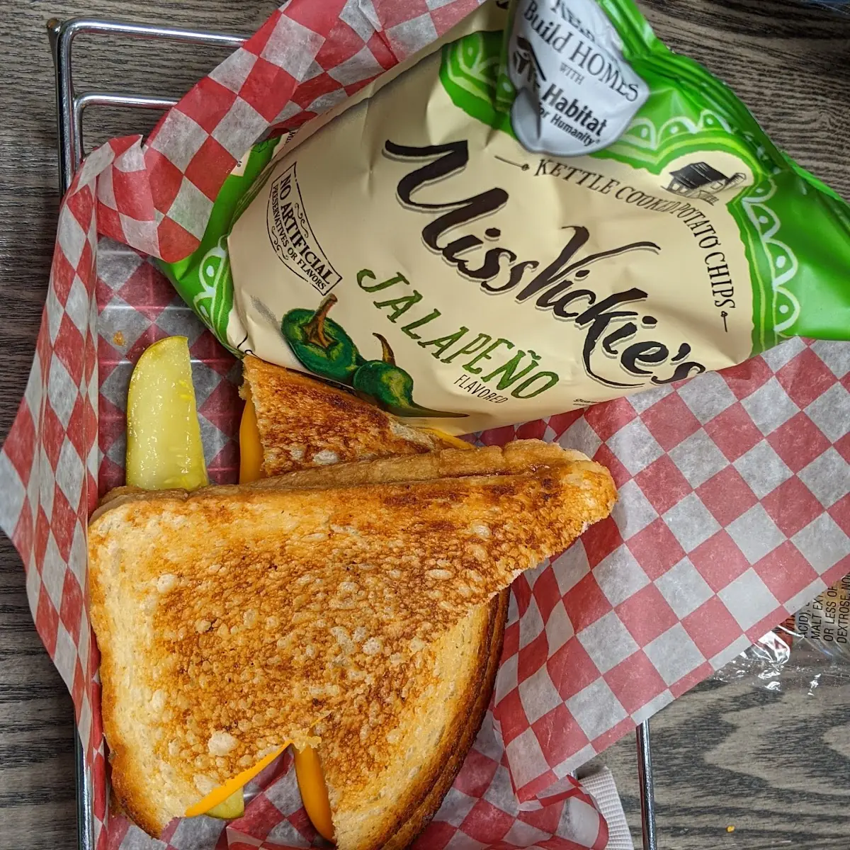 Grilled Cheese Sandwich with Chips