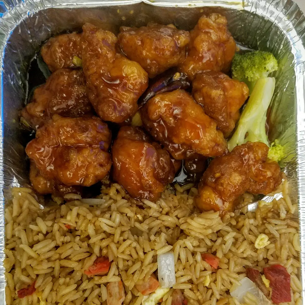 General TSO's Chicken with Pork Fried Rice