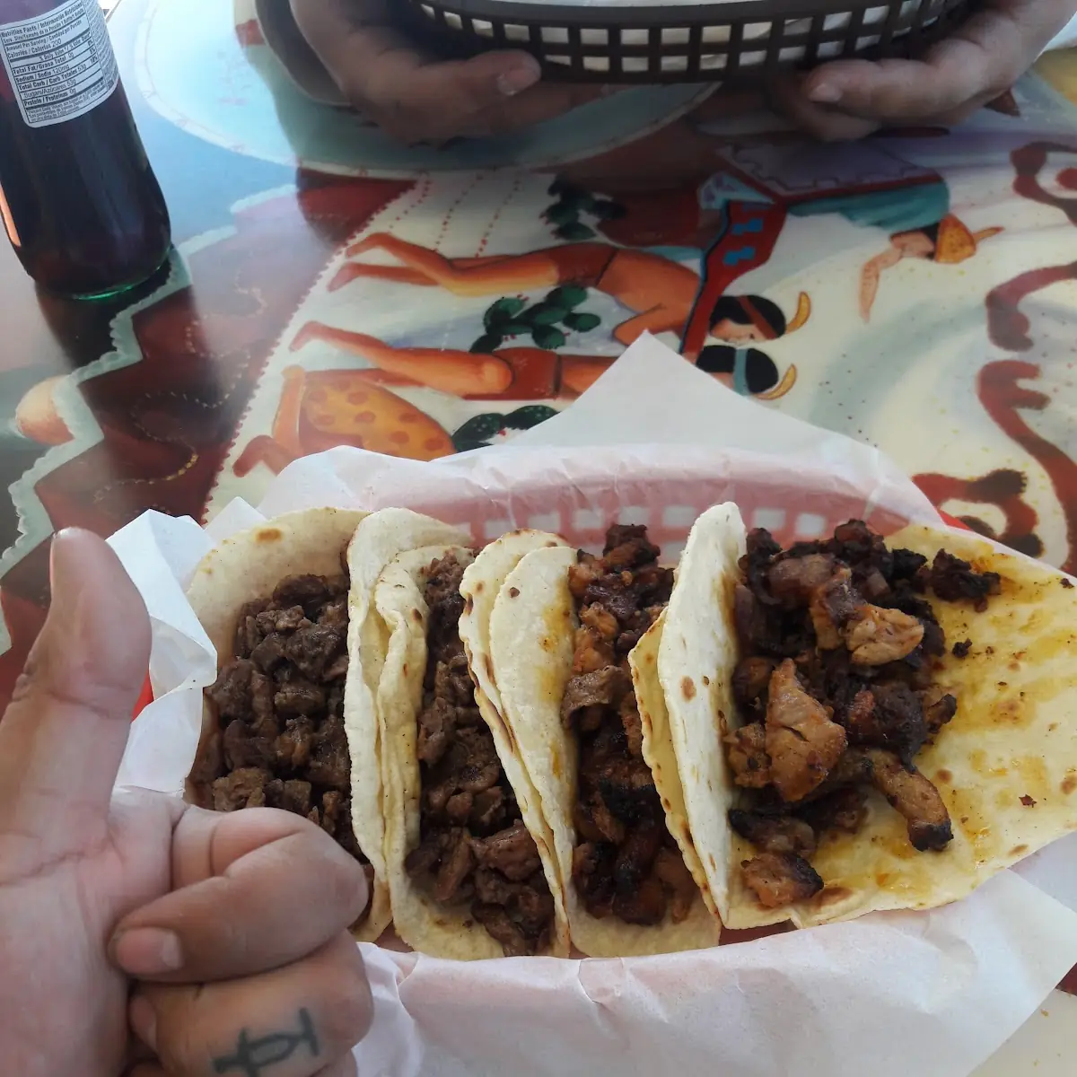 Deshebrada Barbacoa and Al Pastor Tacos