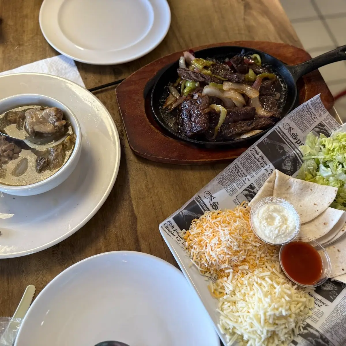 Chicken Soup and Beef Fajitas