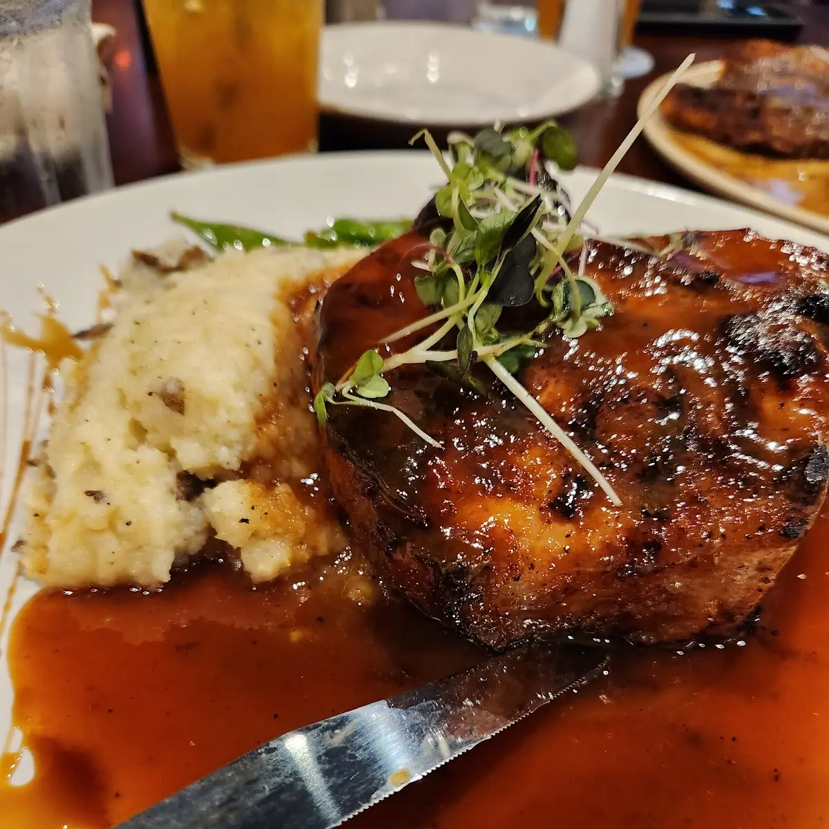 Pork Chop and Mashed Potatoes with Glaze
