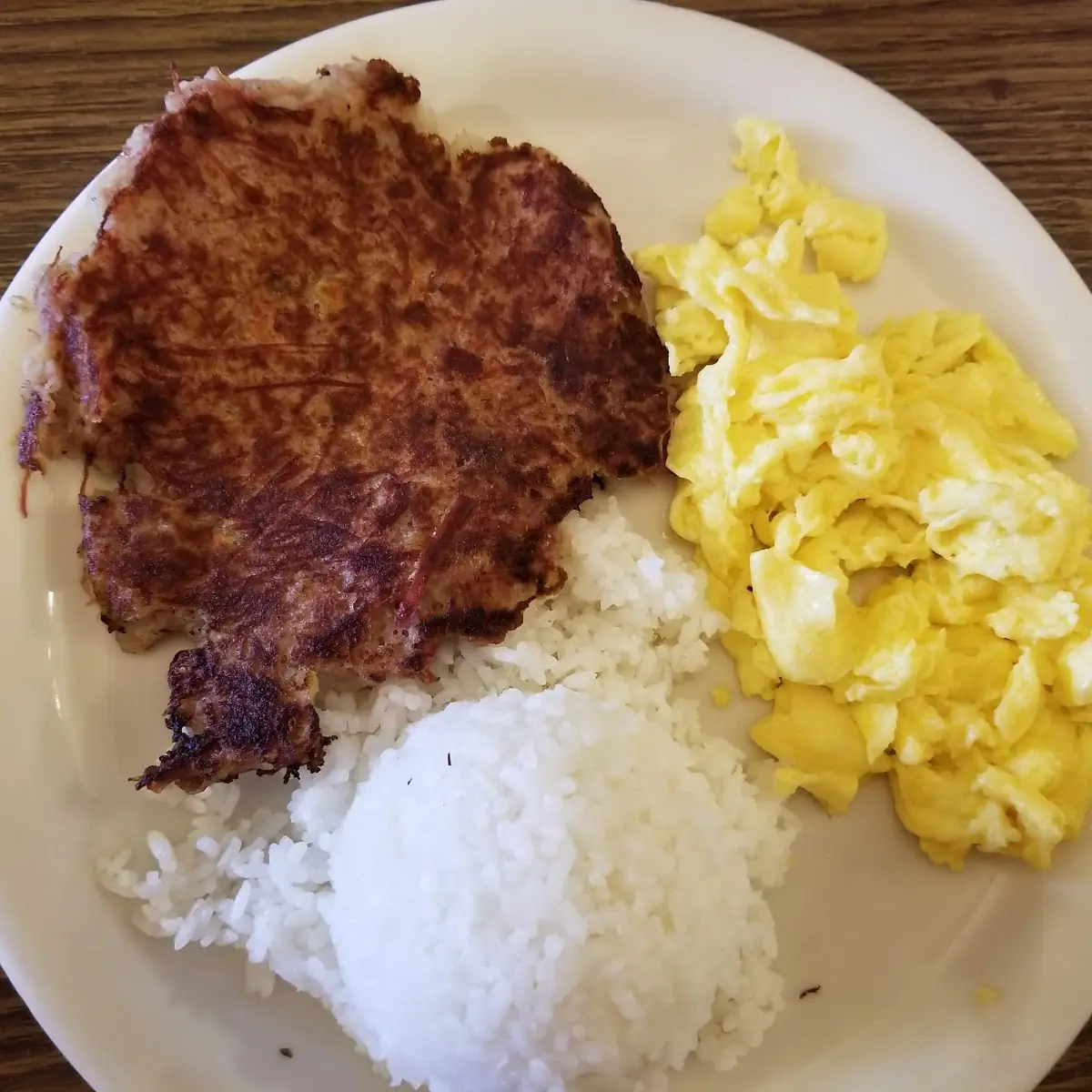 Corned Beef Hash and Eggs with Rice