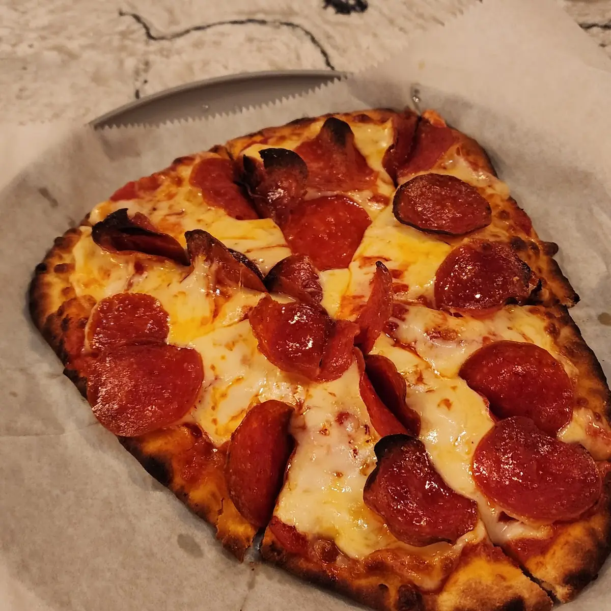 Flat Bread Pepperoni Pizza