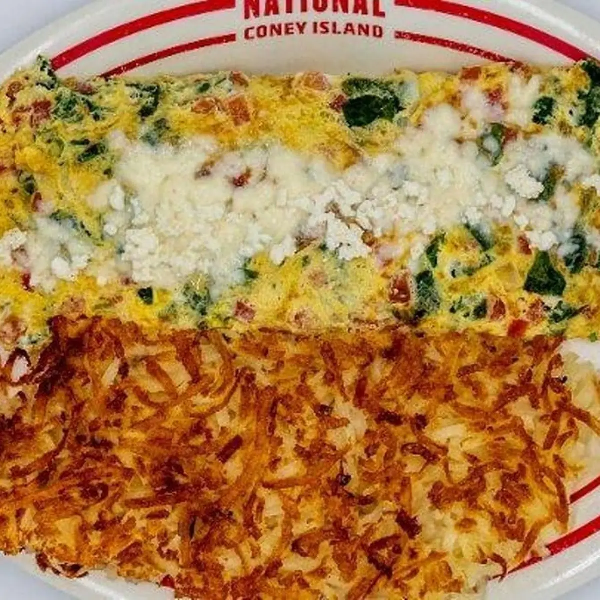 Veggie Omelette and Hash Browns