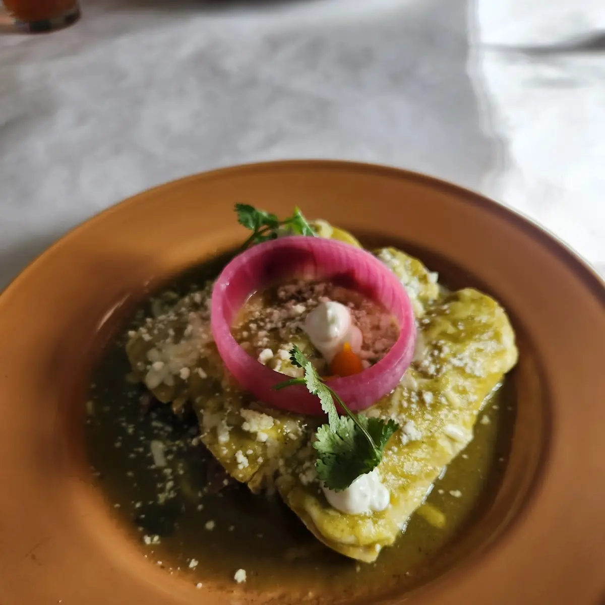 Tortilla Crusted Vegetarian Chile Relleno