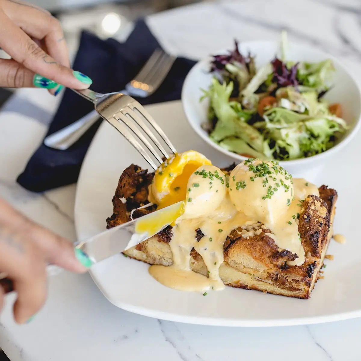 Savory Bread Pudding Benedict