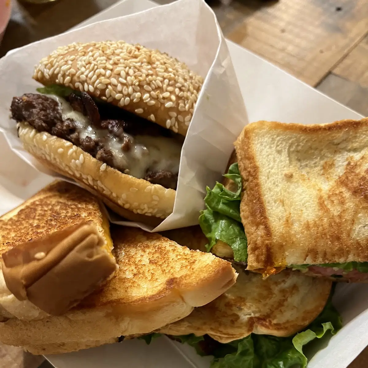 Grilled Cheese Sandwich Burger blt