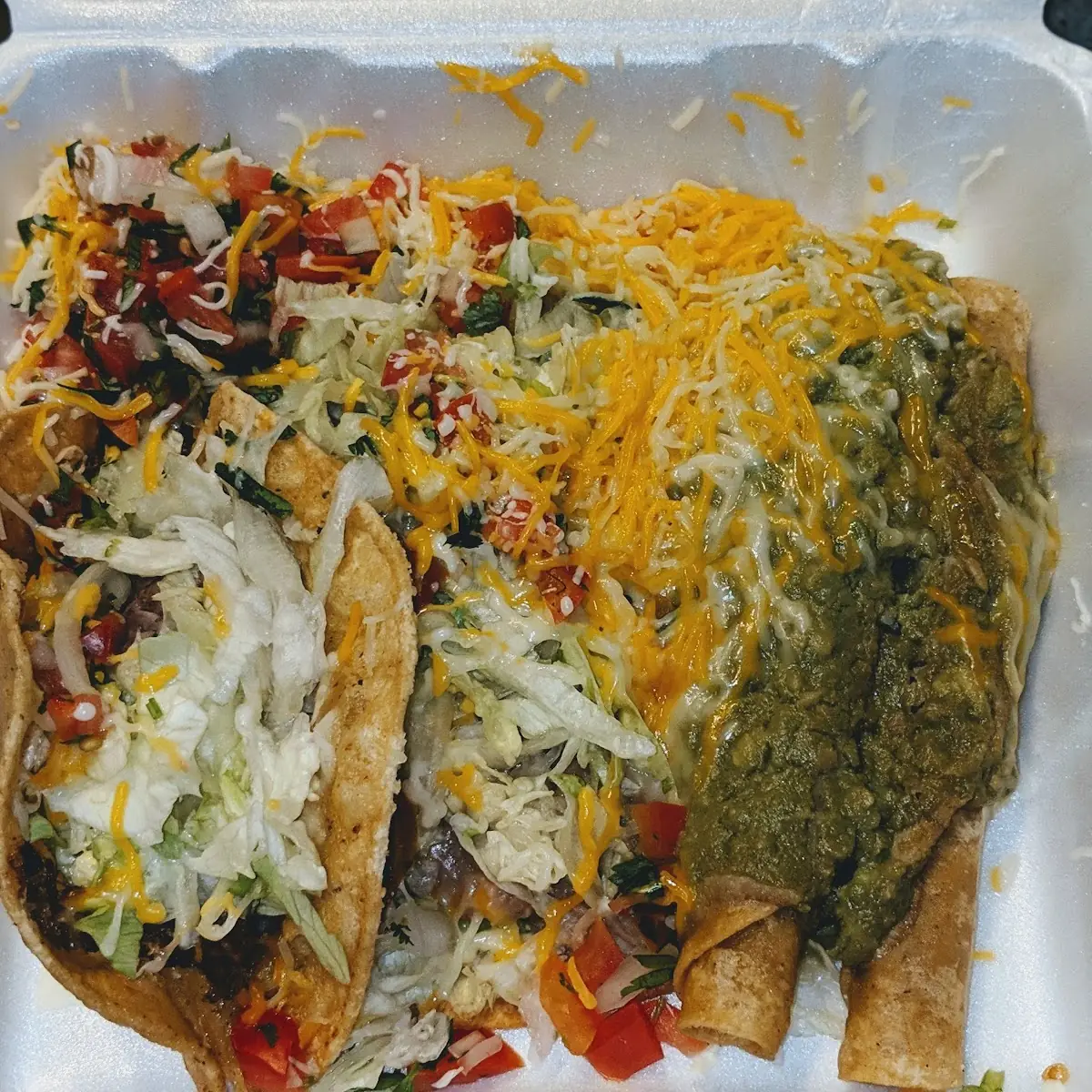 Rolled Tacos Shredded Beef Taco Bean Tostada