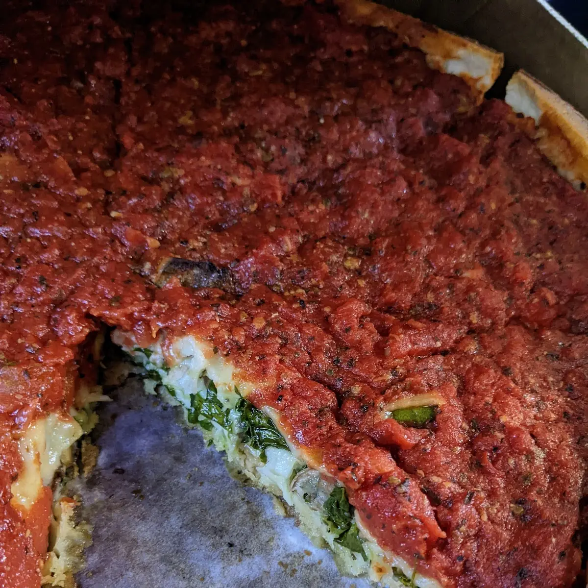 Spinach and Mushroom Deep Dish