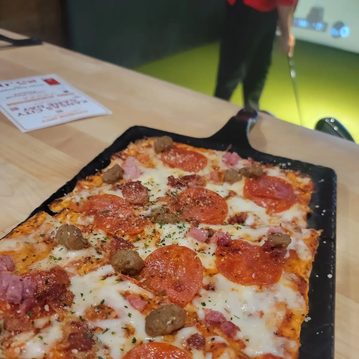 3 Meat Flatbread Pizza