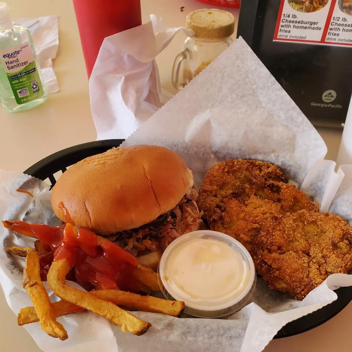Fried Green Tomatoes and Chop Sandwiches