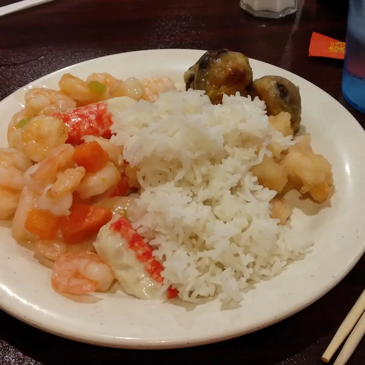 Seafood Delight Rice and Stuffed Mushrooms