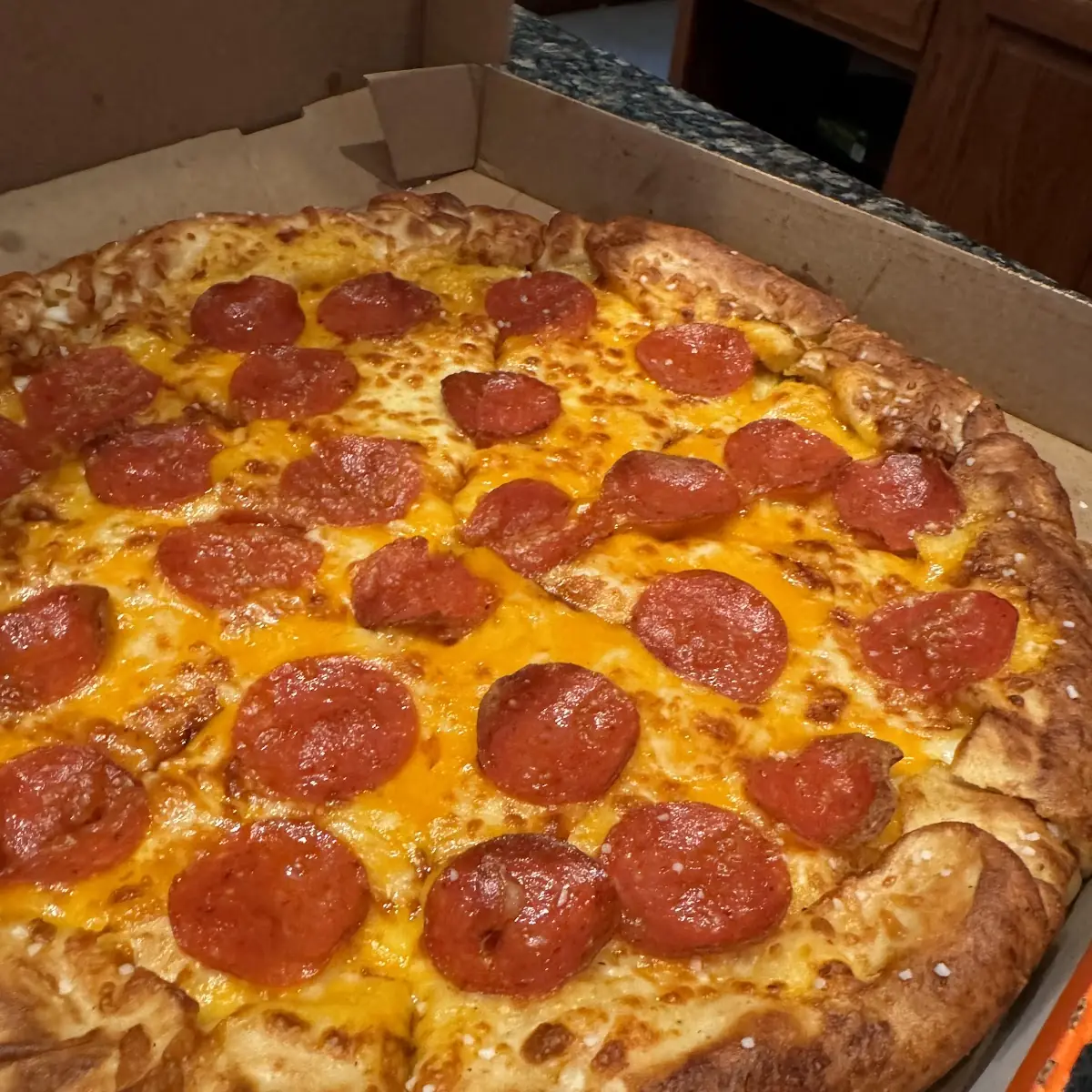 Pepperoni Pizza on Pretzel Crust