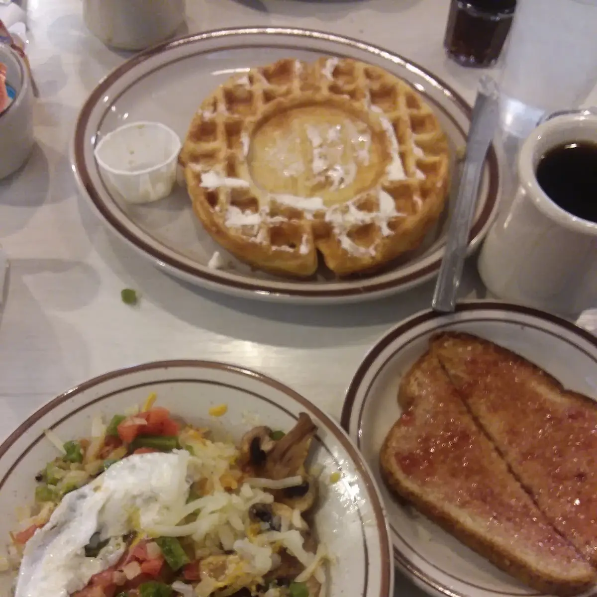 Papas Veggie Breakfast Bowl Belgian Waffle