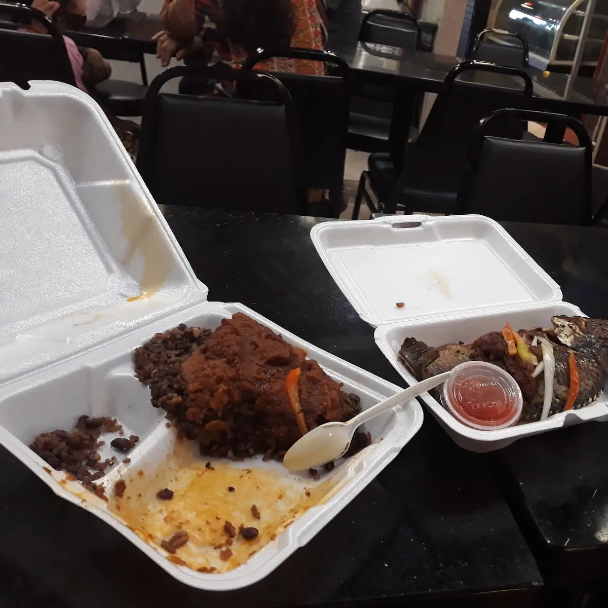 Waakye and Grilled Tilapia Fish