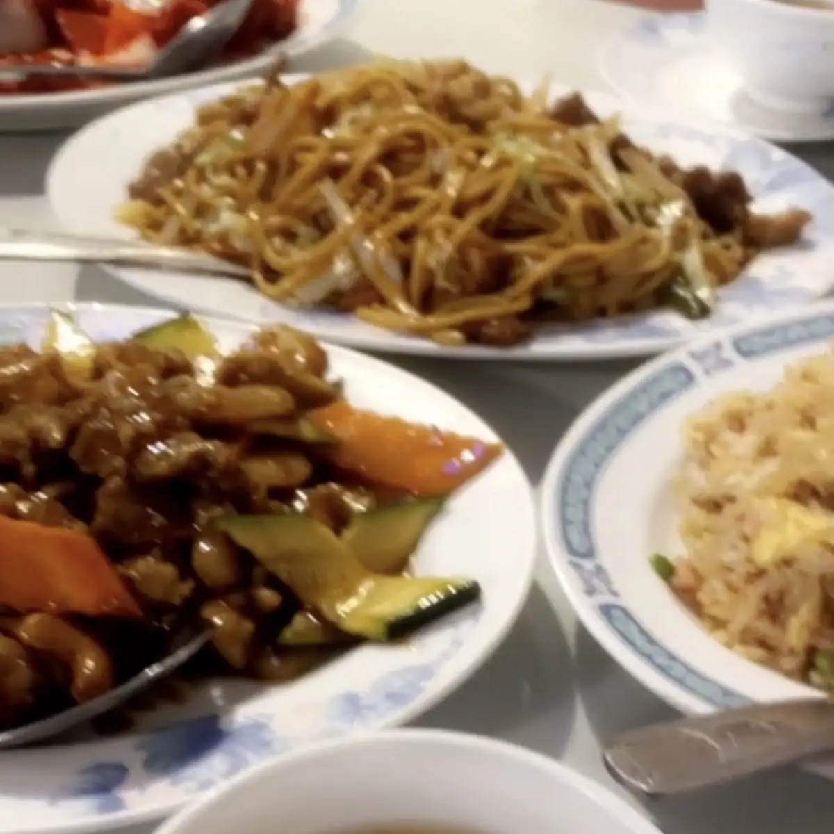 Cashew Chicken Fried Rice Noodle Soup