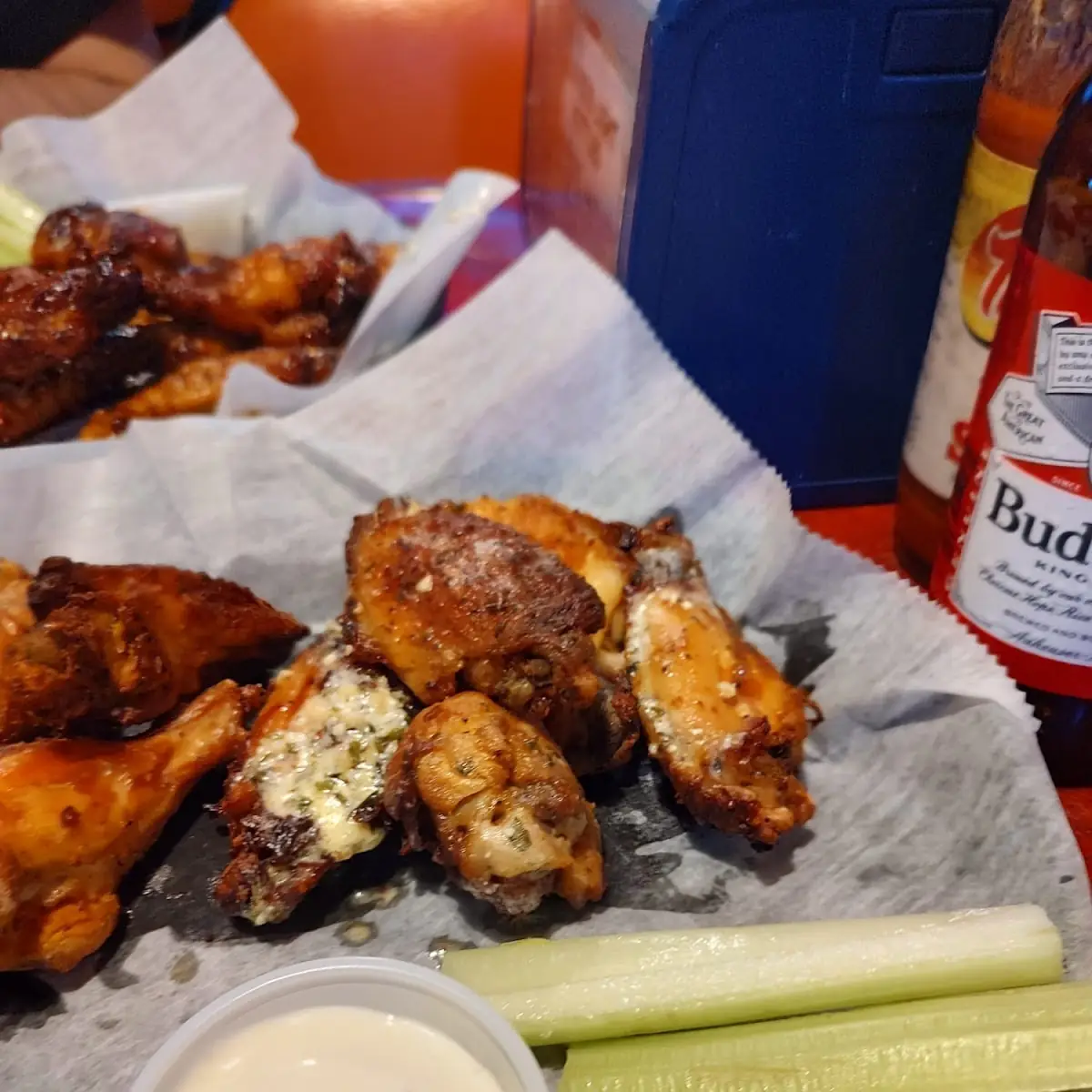 Garlic Wings and Blue Cheese