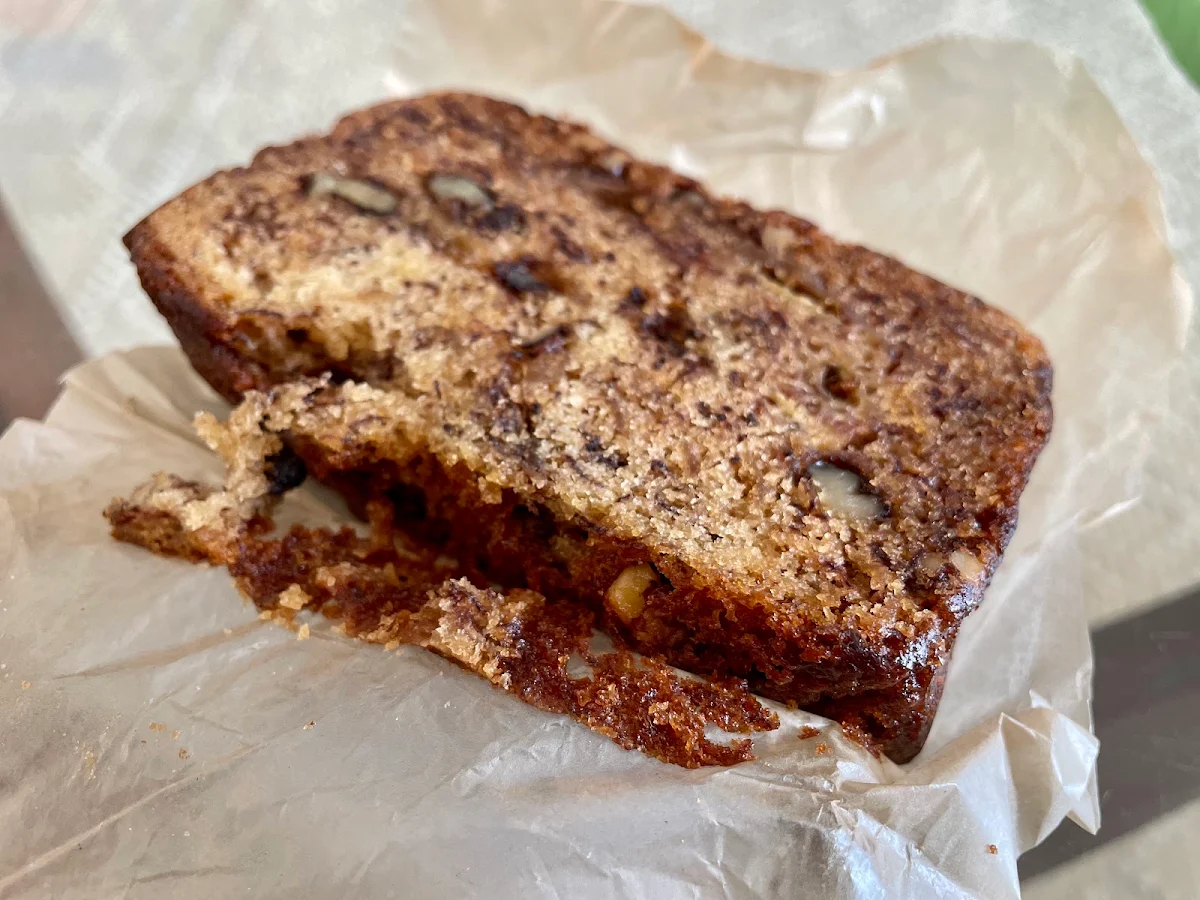 Banana Cake Slice with Walnuts