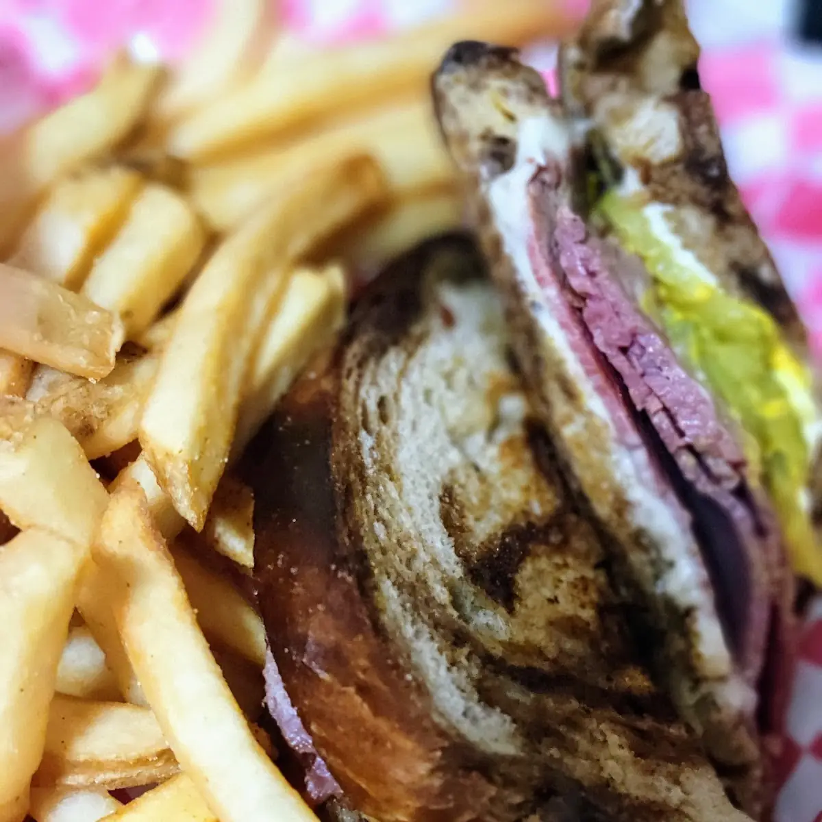 Corned Beef Sandwich and Fries