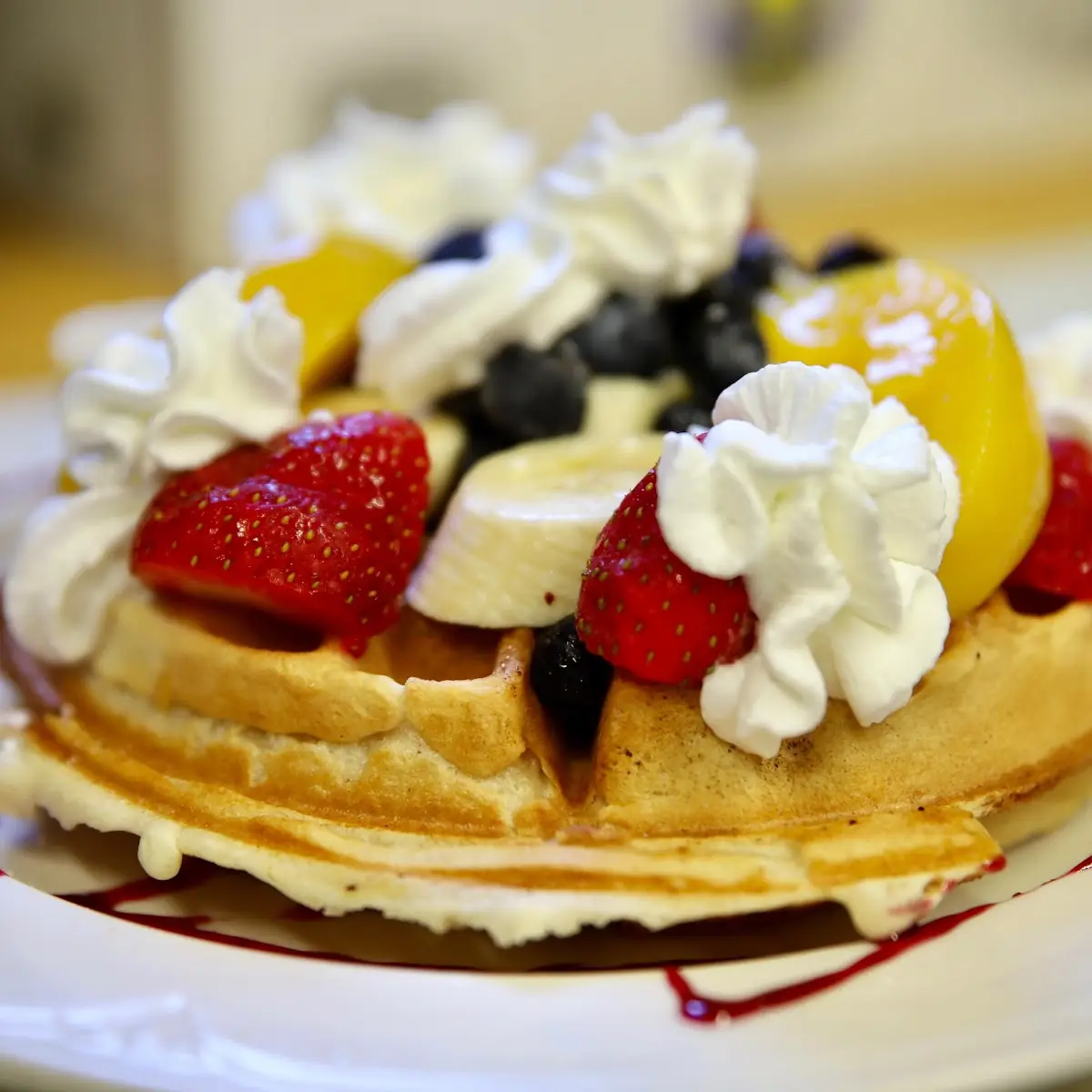 Waffle with Fresh Fruit
