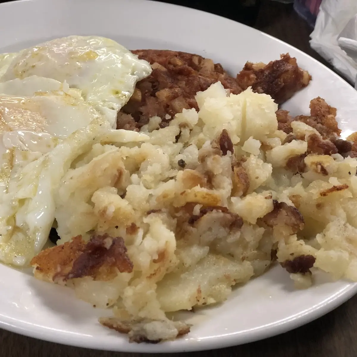 Eggs Corned Beef Hash and Potatoes