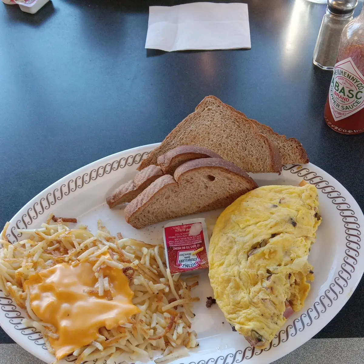 Hashbrowns Ham Cheese Omlette