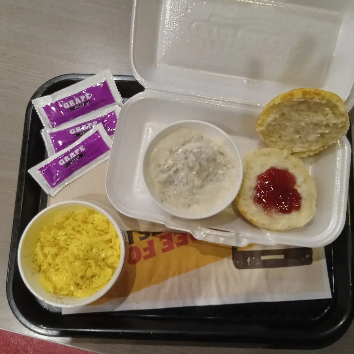 Biscuits and Gravy with Scrambled Eggs
