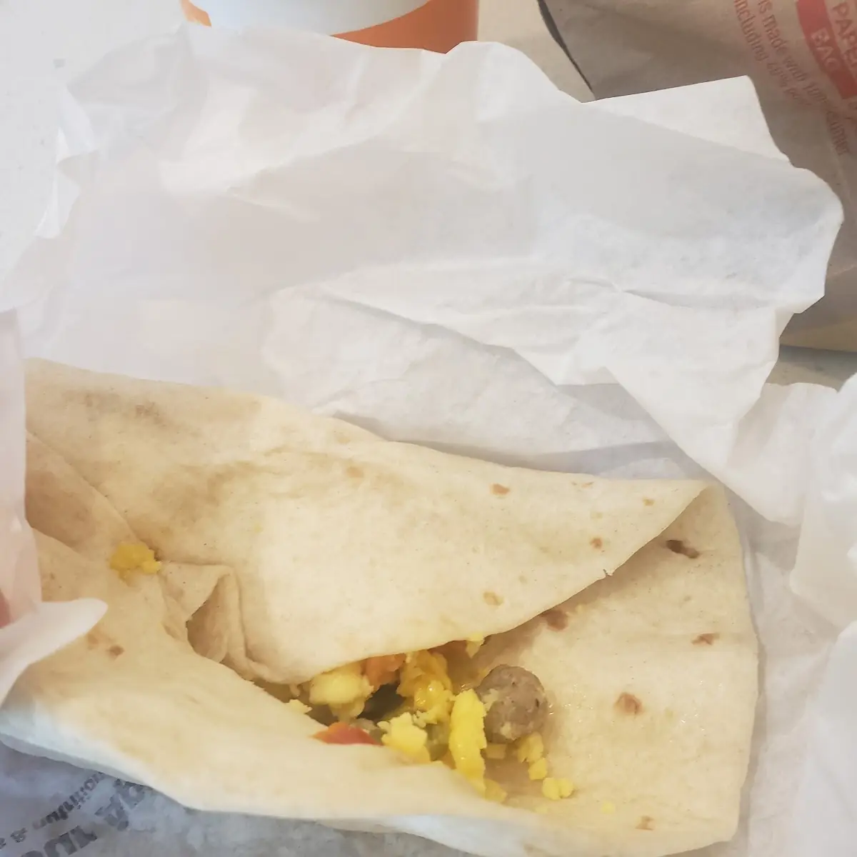 Sausage Egg and Cheese Burrito