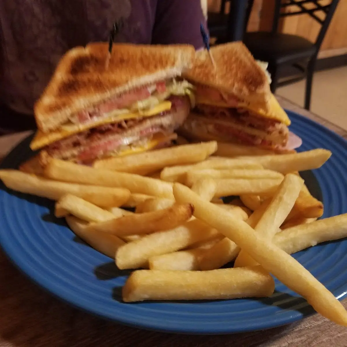 Club Sandwich and Fries