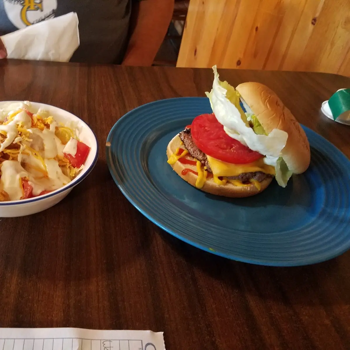 Mountain Burger and Side Salad