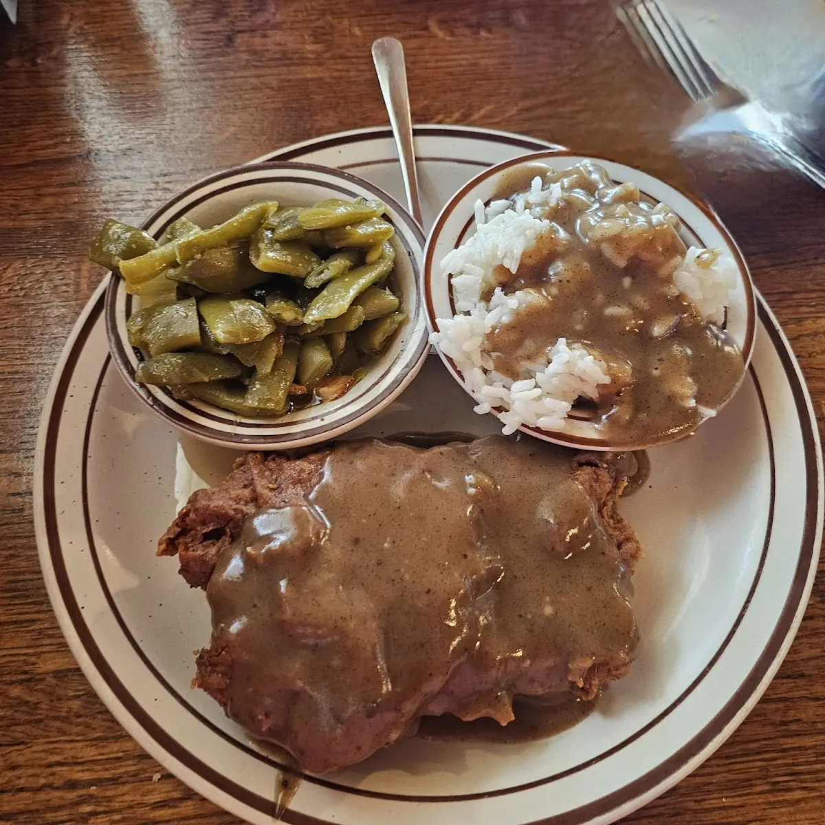 Meat Loaf Mashed Potatoes with Gravy Mac and Cheese