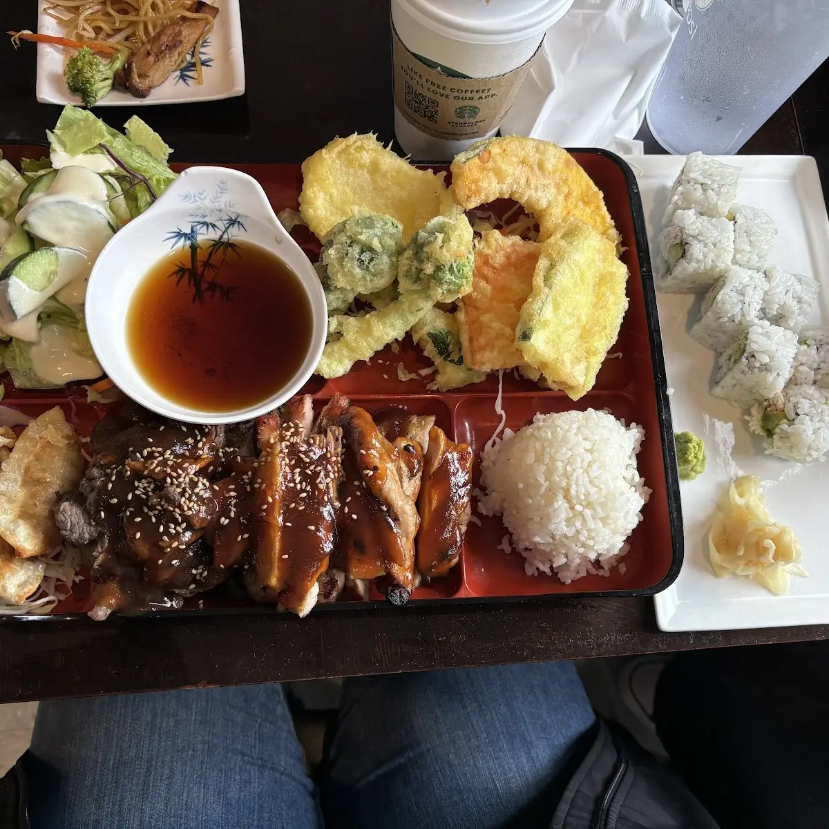 Bento Box with Chicken and Beef Teriyaki