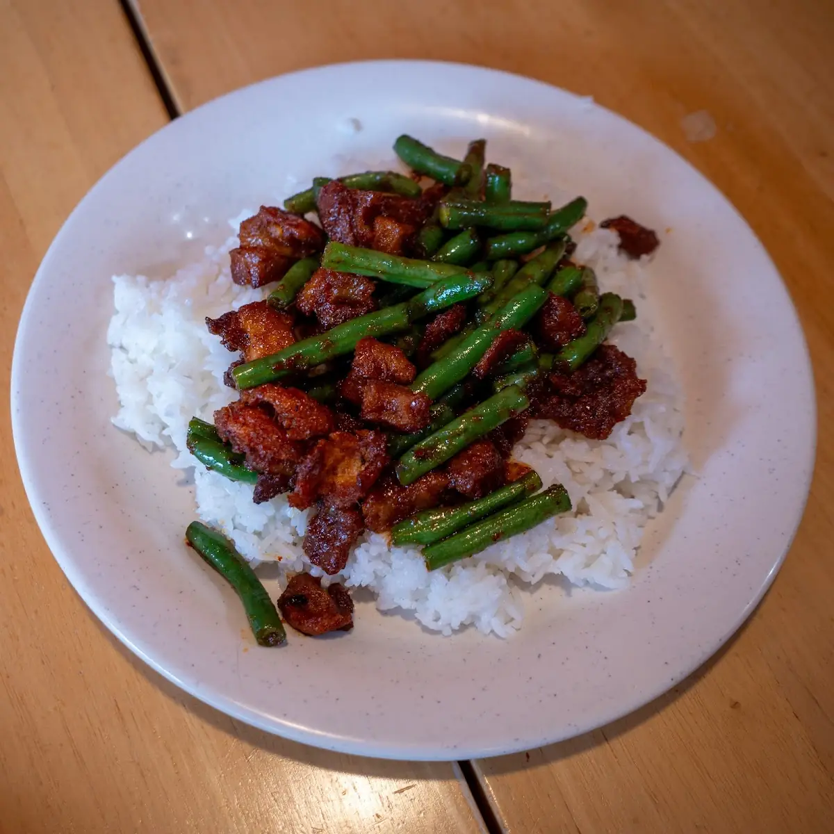 Pad Prig Khing with Roast Pork