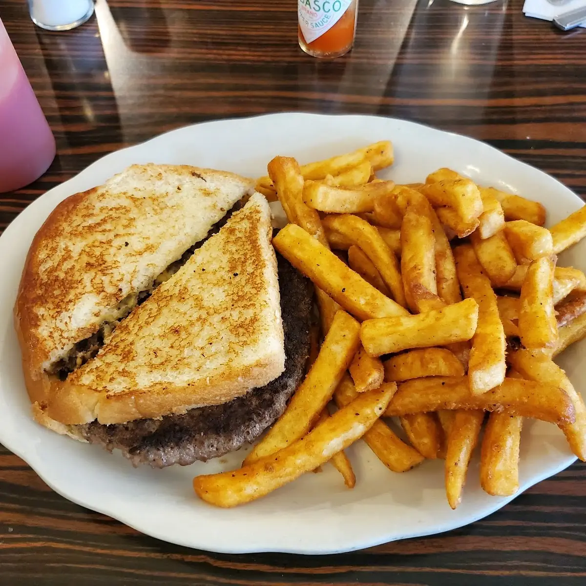 Grill Cheese Hamburger with Fries