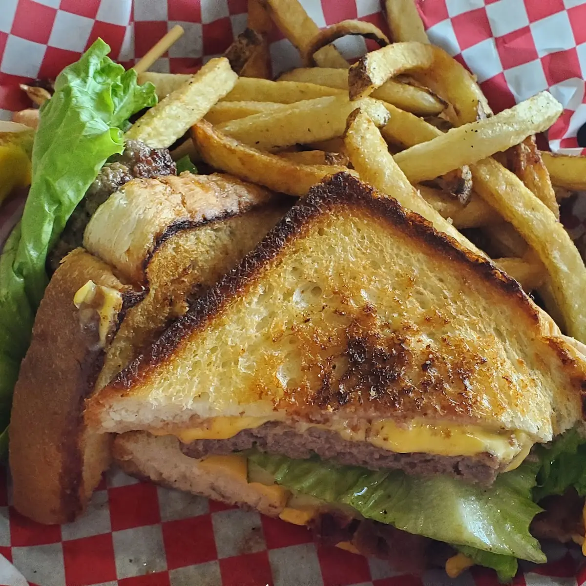 Double Grilled Cheese Bacon Burger