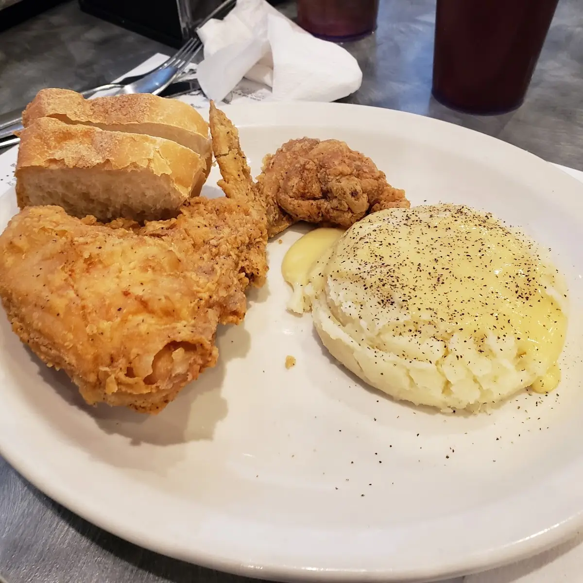 2 Piece White Fried Chicken Dinner