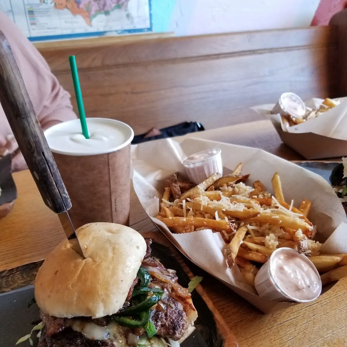 El Padre Galic Parmesan Fries & a Vanilla Milkshake
