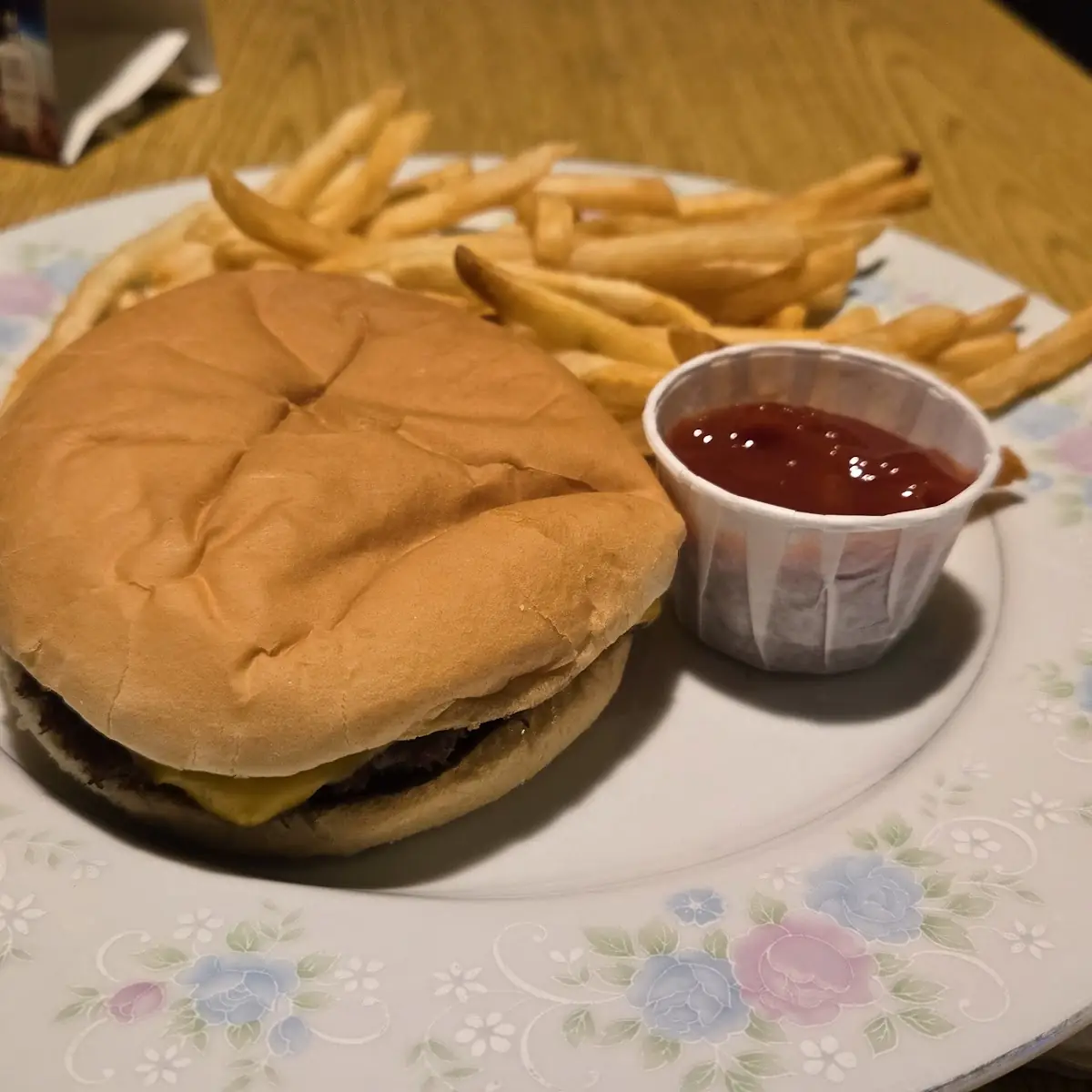 Cheese Burger and Fries