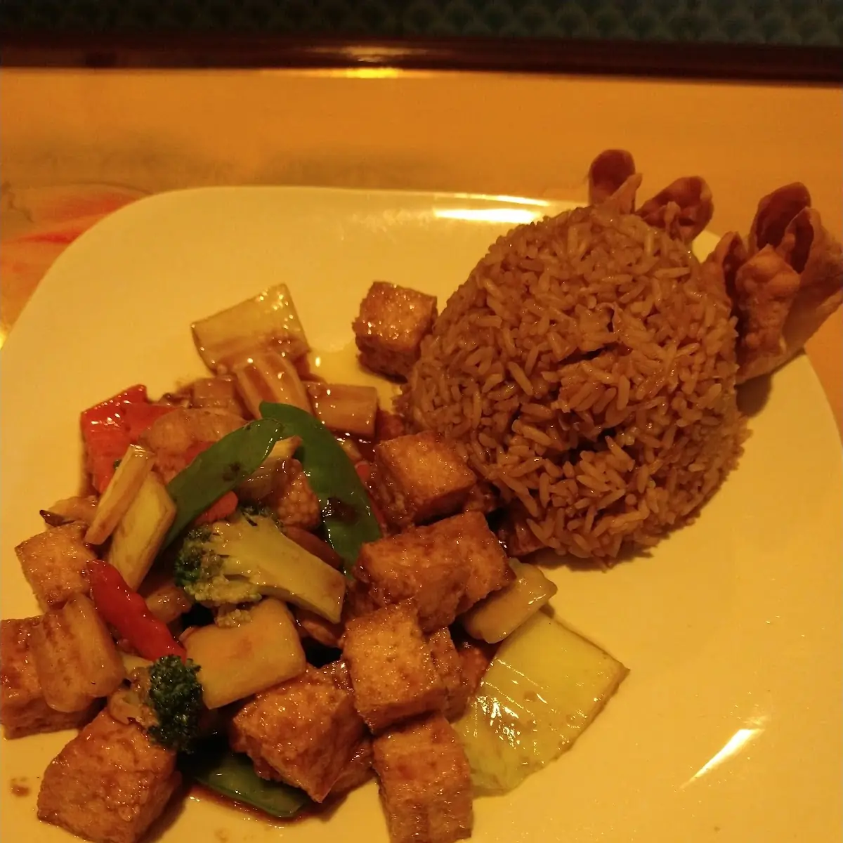 Braised Tofu with Mixed Vegetables Fried Rice