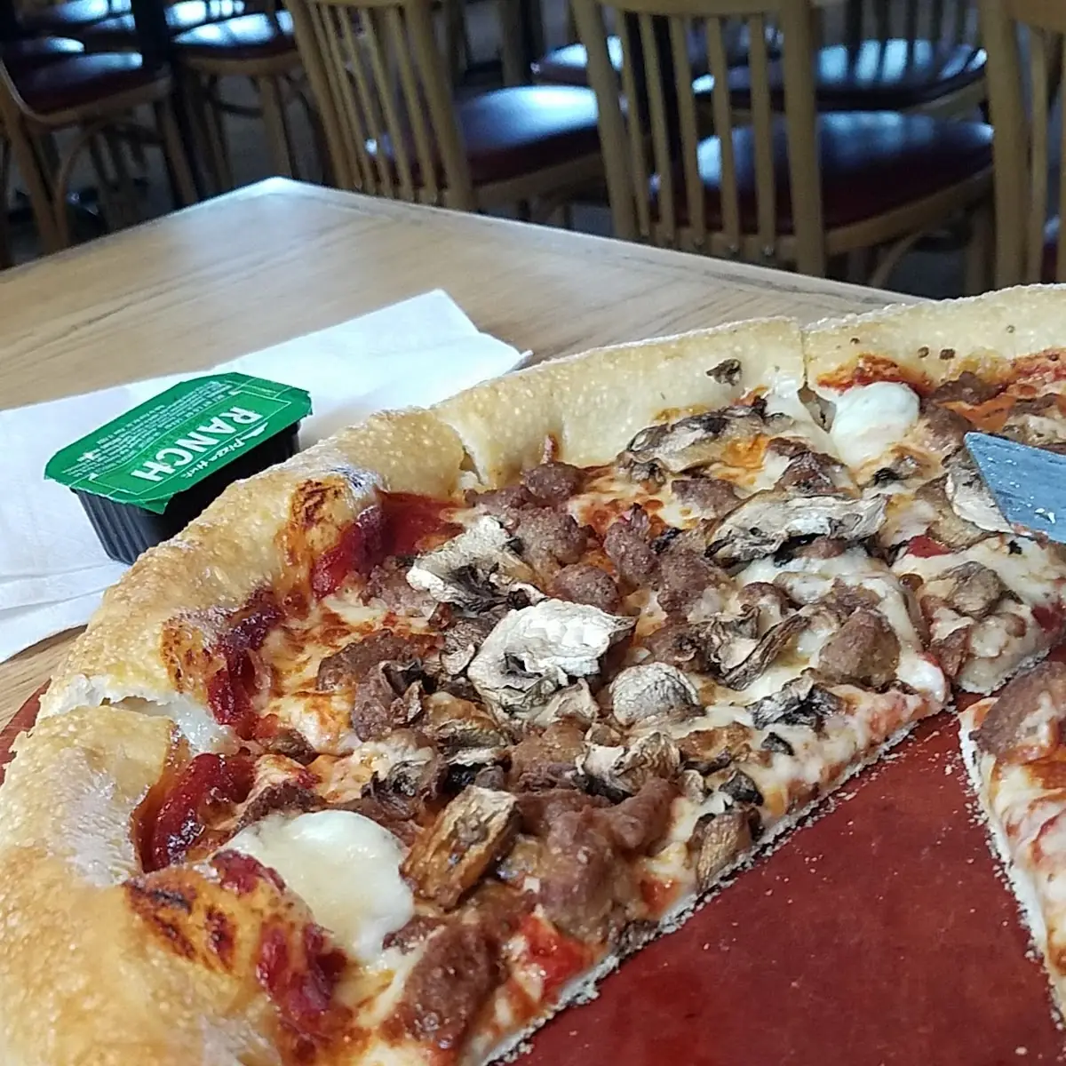 Mushroom Pizza with Stuffed Crust