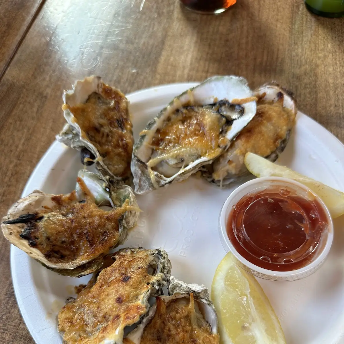 Oysters with Cocktail Sauce and Lemon
