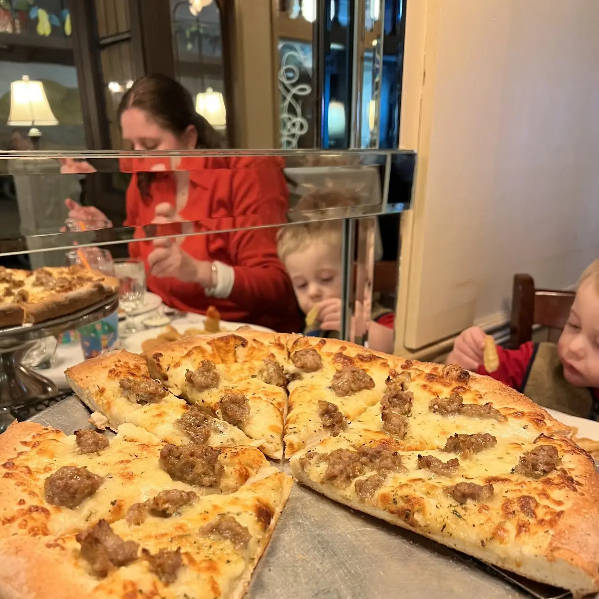 White Pizza with Italian Sausage