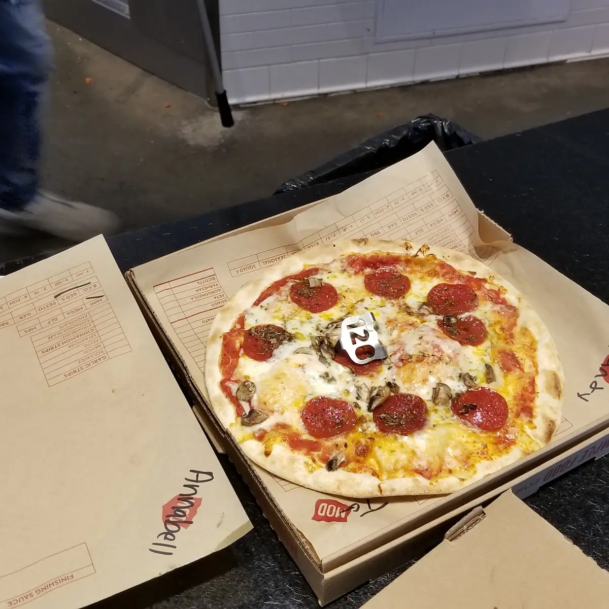 Pepperoni Pizza with Mushrooms Garlic and Spinach