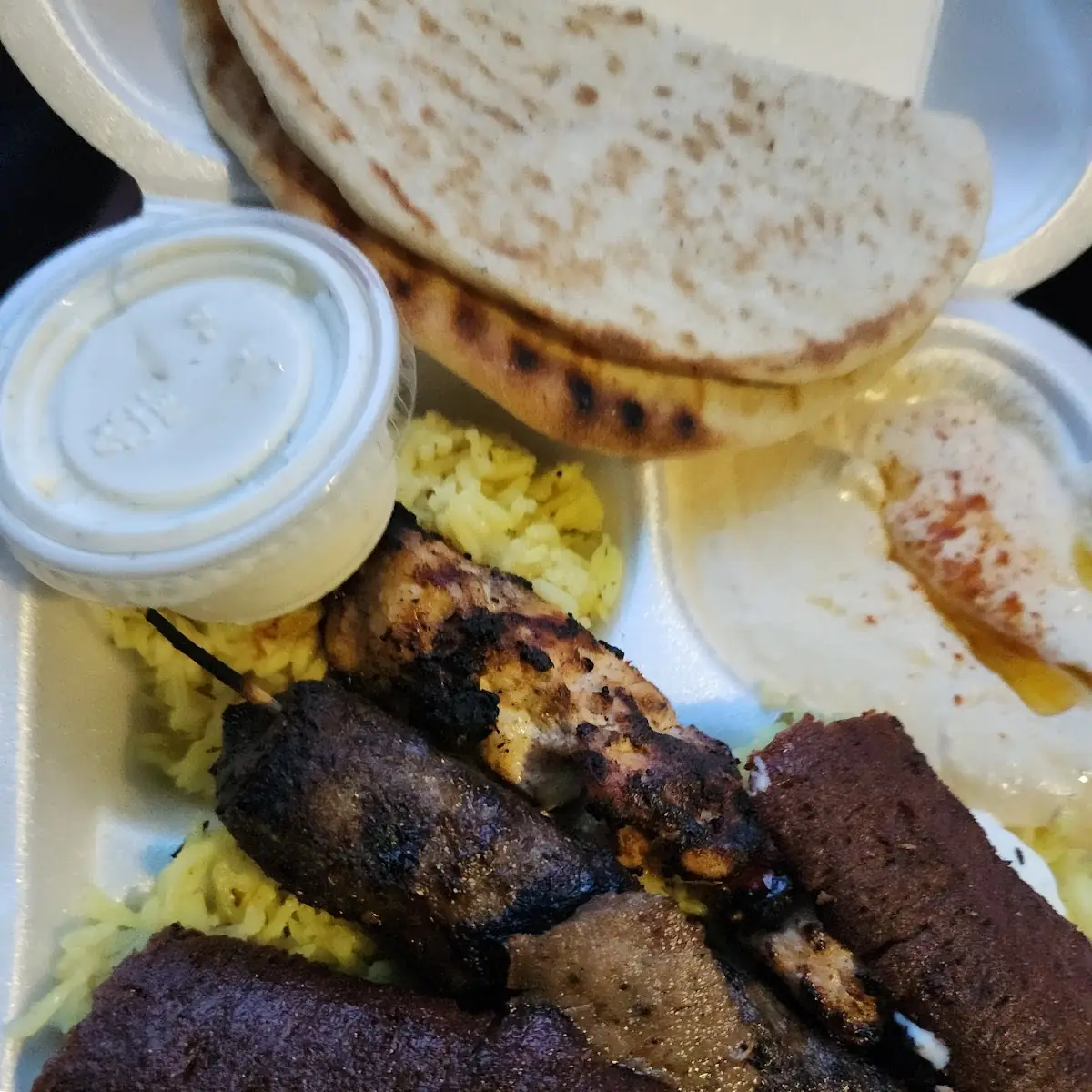 Mixed Kebab Platter with Pita Bread